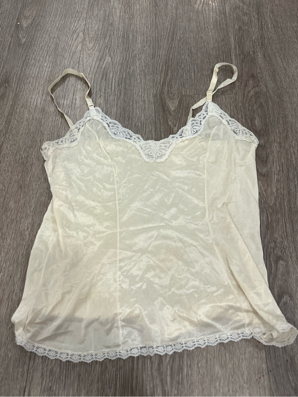 Vintage Ivory Lace Trim Camisole